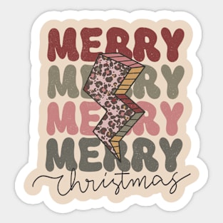 Merry Christmas Retro Design Sticker